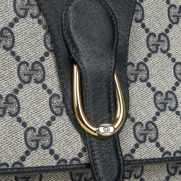 Gucci Vintage Navy Blue Monogram Clutch Bag - Picture 8 of 14